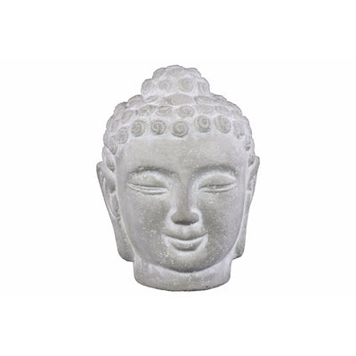 Cemented Buddha Head with Rounded Ushnisha, Washed White