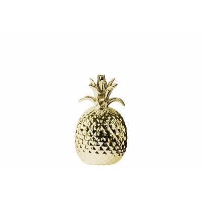 Porcelain Pineapple Figurine, Small, Gold