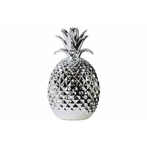 Porcelain Pineapple Figurine, Large, Silver