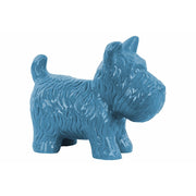 Ceramic Standing Welsh Terrier Dog Figurine, Glossy Blue