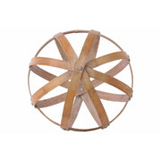 Bamboo Orb Dyson Sphere with 5 Circular Rings, Large, Natural Brown
