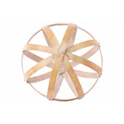 Bamboo Orb Dyson Sphere with 5 Circular Rings, Large, Natural Light Brown