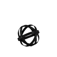 Bamboo Orb Dyson Sphere with 5 Circular Rings, Small, Black