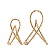 Metal Abstract Knot Tabletop Sculpture, Gold, Set of 2