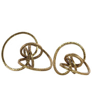 Metal Curl Abstract Tabletop Sculpture, Gold, Set of 2
