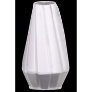 Ceramic Vase With Low Belly And Tapered Bottom, White