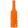 Ceramic Bottle Vase With Wrinkled Sides, Large, Orange