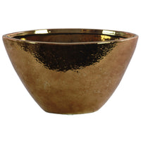Hammered Pattern Stoneware Vase With Tapered Bottom, Copper