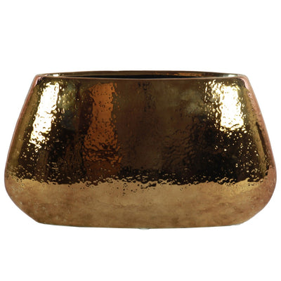 Hammered Pattern Ceramic  Vase, Large, Copper