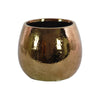 Ceramic Round Vase With Hammered Pattern, Copper