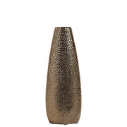 Oval Shape Ceramic Vase With Pimpled Pattern, Small, Copper