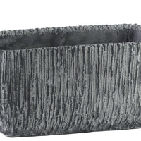 Cement Broomed Finish Rectangular Pot With Tapered Bottom, Gray