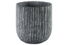 Cement Round Pot With Tapered Bottom In Broomed Finish, Large, Gray