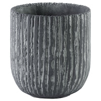 Cement Round Pot With Tapered Bottom In Broomed Finish, Large, Gray