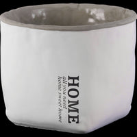 Cement Low Round Tapered Bottom Flower Pot In Rough Concrete Finish, Gray