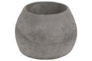 Cemented Bellied Flower Pot, Tall, Gray