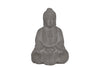 Ceramic Meditating Buddha Figurine With Rounded Ushnisha, Gray