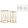 Metal Nesting Table With Wooden Top, Set of 2, Gold