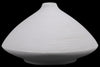 Ceramic Short Flared Belly Vase With Small Mouth And Tapered Bottom, Large, White