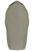 Ceramic Pyramidal Vase With Engraved Circle Design, Large, Gray