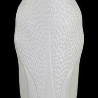 Ceramic Pyramidal Vase With Engraved Circle Design, Large, White