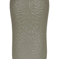 Ceramic Tall Engraved Leaf Design HalfCircle Vase, Large, Gray
