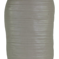 Ceramic Tall Irregular Vase With Combed Design, Large, Gray