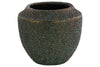 Ceramic Round Tapered Bottom Vase In Volcanic Glaze Finish, Large, Turquoise