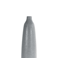 Ceramic Bottle Vase With Cream Banded Rim Bottom, Gray
