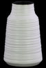 Round Ceramic Vase With Combed Design, Large, White