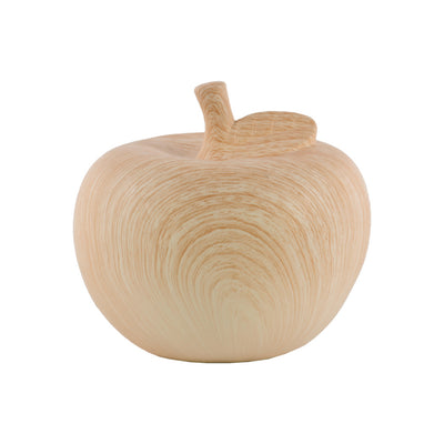Decorative Apple Figurine In Ceramic, Large, Cream
