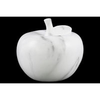 Marbleized Apple Figurine In Ceramic, Large, White