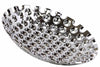 Ceramic Concave Tray With Perforated Pattern, Large, Chrome Silver
