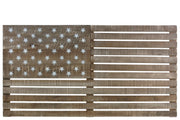 American Flag  Wooden Wall Sculpture, Tan Brown