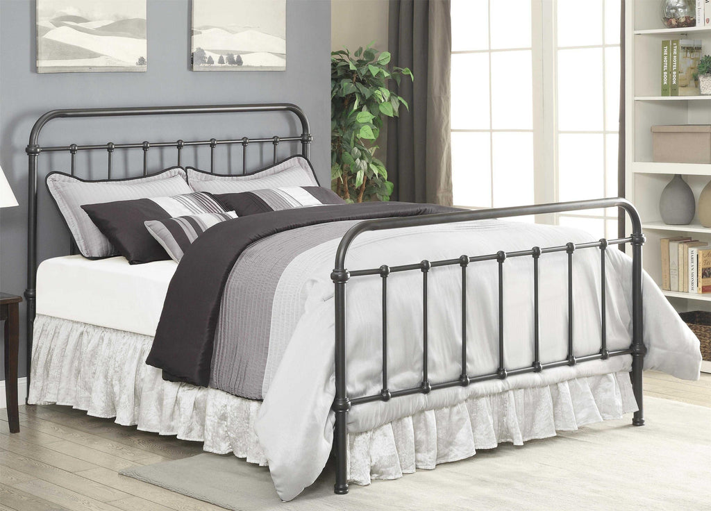 Metallic Full Size Bed, Dark Bronze