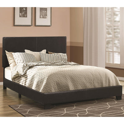 Leather Upholstered Twin Size Platform Bed, Black
