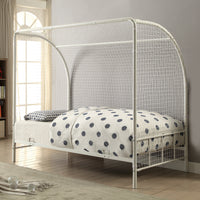 Metal Twin Size Soccer Goal Bed with Real Nylon Net, white