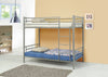 Metal Twin over Twin Bunk Bed with Ladder, Gray