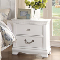 Wooden Night stand With 2 Drawers, White