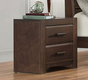 Wooden Night Stand With 2 Drawers, Dark Espresso Brown