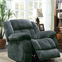 Microfiber Textured Fabric Glider Reclining Chair, Charcoal Black