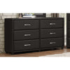 6 Drawer Dresser In Wood And PVC, Black