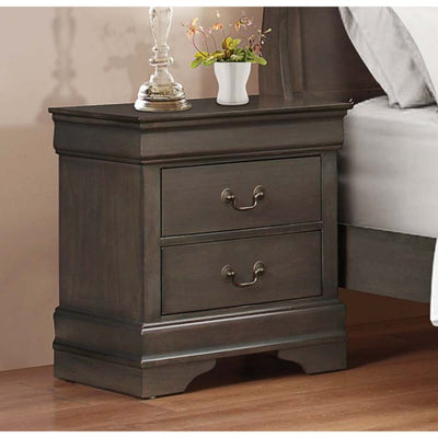 Wooden Solid Grey Night stand, Stained Gray