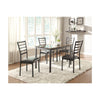 Metal Dining Table With Brown Faux Marble Top, Black