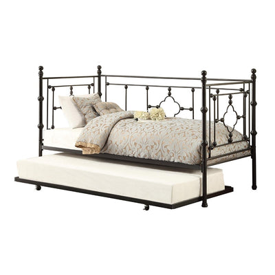 Metal Daybed With Trundle, Black