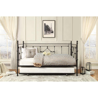 Metal Daybed With Trundle, Black