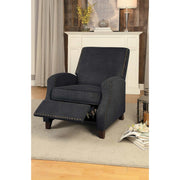 Fabric Upholstered Push Back Recliner Chair with Nail head trim, Gray