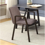 Wooden Chair With Elevated U Shaped Arms, Gray