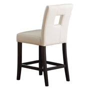 Leatherette Upholstered Wooden Counter Height Chair, White & Black, Set of 2