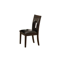 Leatherette Upholstered Solid Wooden Side Chair, Espresso Brown (Set of 2)